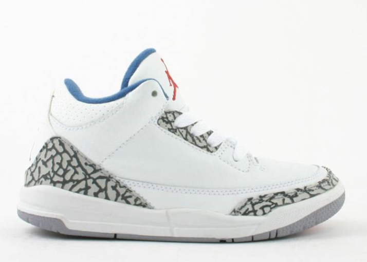 Air Jordan 3 Retro Ps Blanco/azul Verdadero