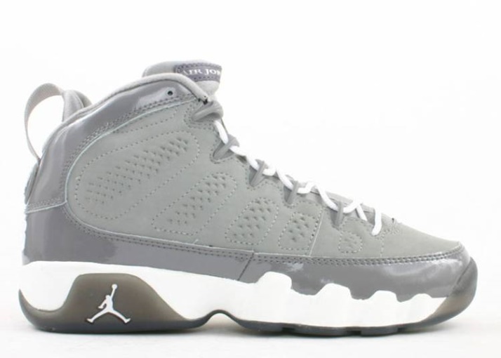 Air Jordan 9 Retro Gs Gris Medio/blanco/gris Frío
