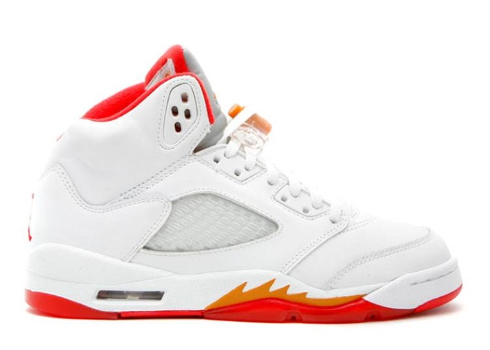 Air Jordan 5 Retro Gs Blanco/rojo/atardecer/ceniza Oscuro