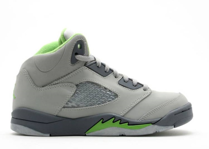 Air Jordan 5 Retro Ps Plata/frijol Verde/gris Pedernal