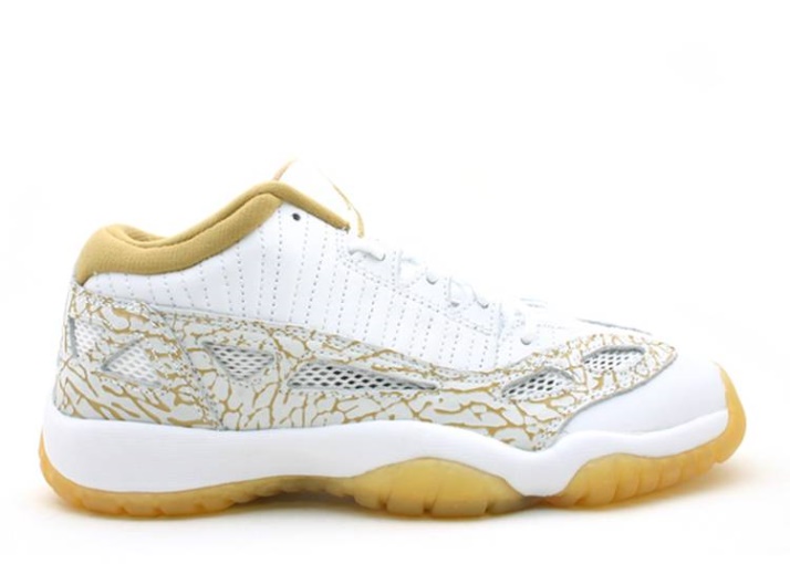 Air Jordan 11 Retro Low Gs Blanco/oro Metálico
