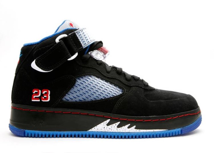 Air Jordan Fusion 5 Negro/cinta Azul/azul/rojo