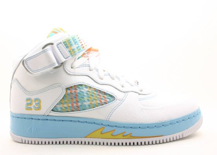 Air Jordan Fusion 5 Blanco/piel De Naranja/azul Frío