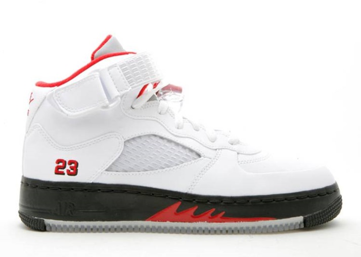 Air Jordan Fusion 5 Gs Blanco/varsity Rojo/negro