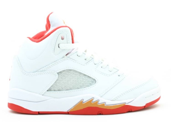Air Jordan 5 Retro Ps Blanco/rojo/sunset/oscuro Ceniza