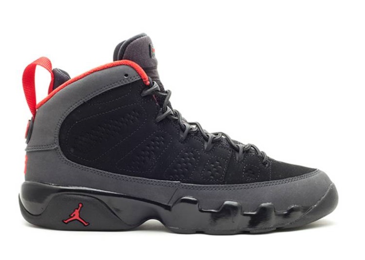 Air Jordan 9 Retro Gs Negro/rojo/carbón Oscuro