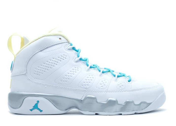 Air Jordan 9 Retro Gs Blanco/turquesa/plata/limón