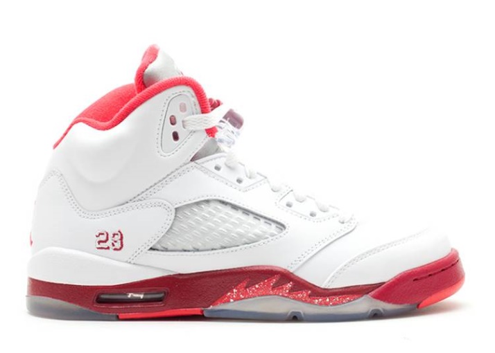 Air Jordan 5 Retro Gs Blanco/rojo Heredado/fuego Escarlata