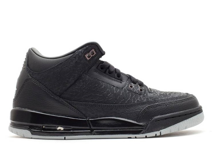 Air Jordan 3 Retro Gs - Flip Negro/plata Metálica