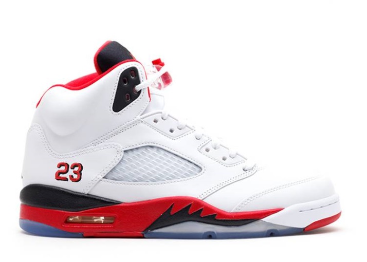 Air Jordan 5 Retro 2013 Blanco/rojo Fuego/negro