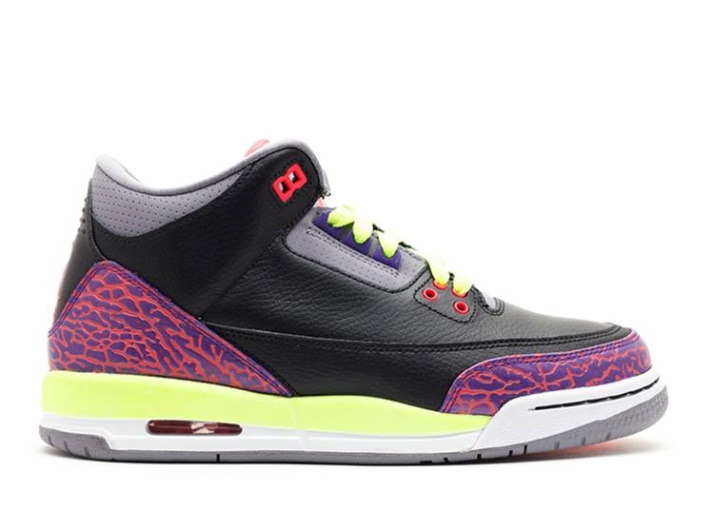 Air Jordan 3 Retro Gs - Negro Rojo Atómico