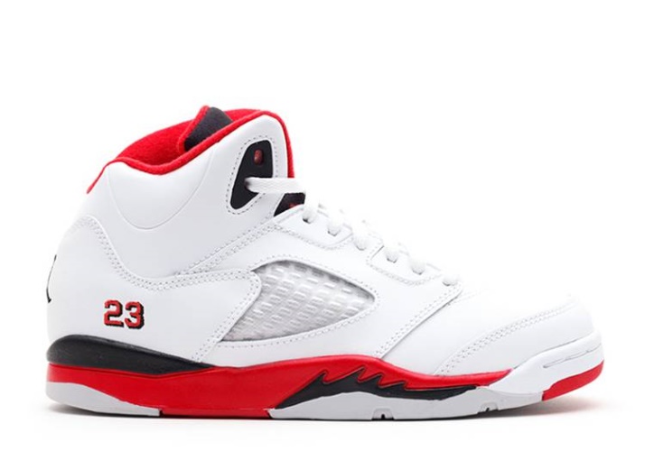 Jordan 5 Retro Ps 2013 Blanco/rojo Fuego/negro