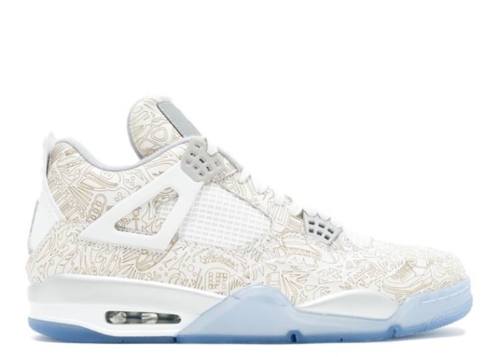 Air Jordan 4 Retro - Blanco Láser/cromo/plata Metálica