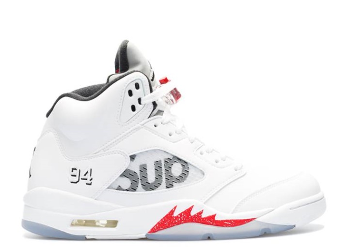 Supremo X Air Jordan 5 Retro - Blanco
