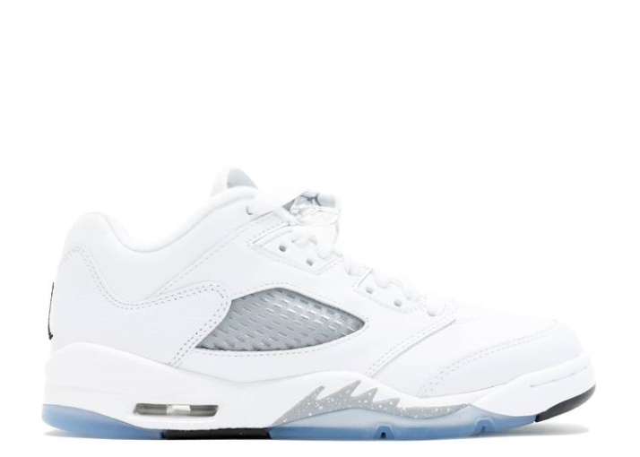 Air Jordan 5 Low Gs - Blanco Lobo Gris