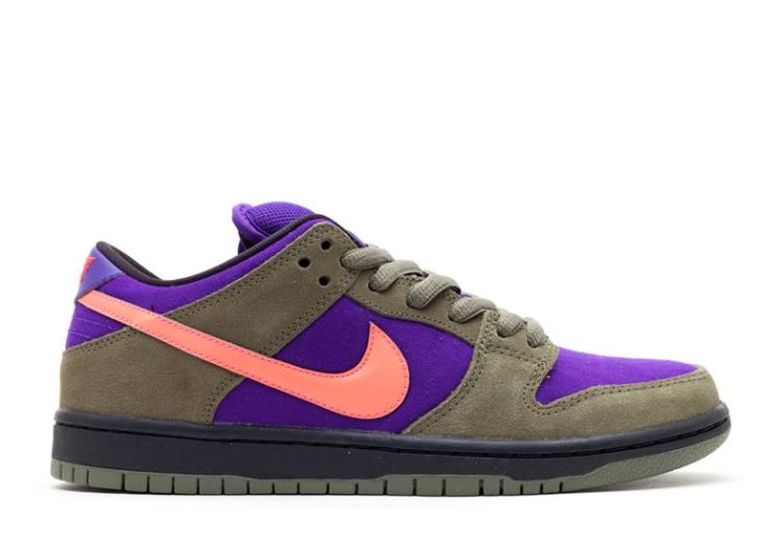 Nike Dunk Low Pro Sb - Oliva Medio Rojo Atómico