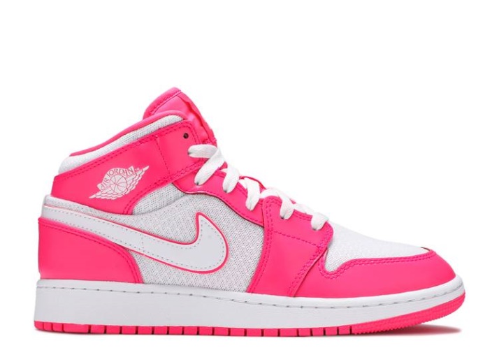 Air Jordan 1 Mid Gs - Rosa Hiper
