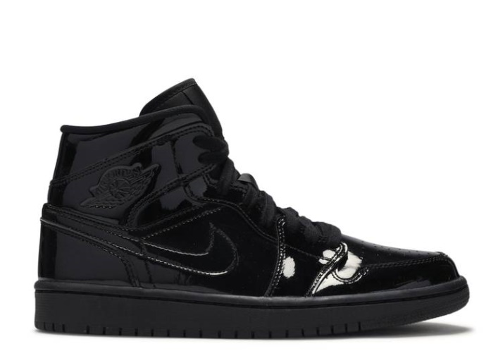 Mujer Air Jordan 1 Mid Patent Se - Triple Negro