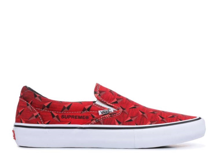 Vans Supreme X Classic Slip-on Pro - Placa De Diamante Rojo