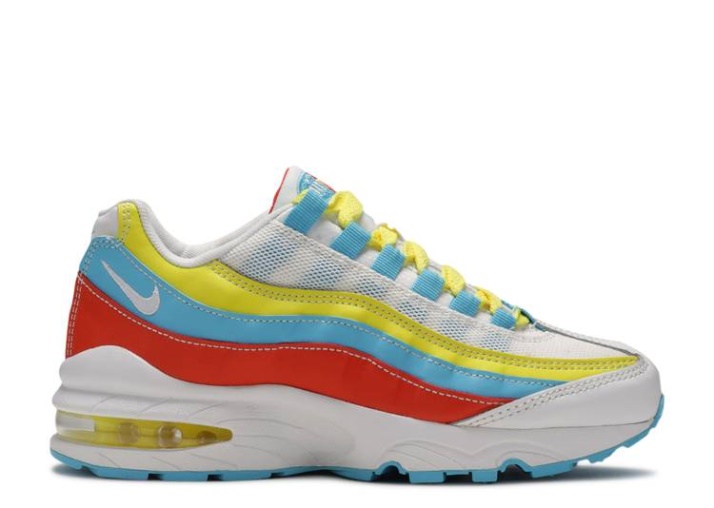 Nike Air Max 95 Gs - Blanco Azul Furia Opti Amarillo