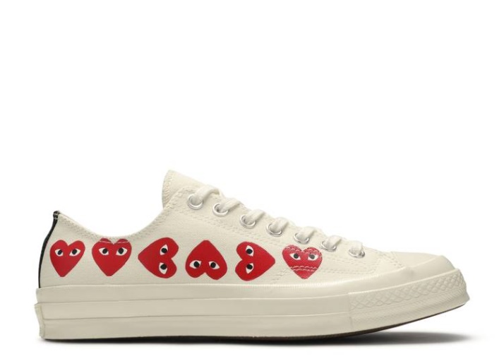 Converse Comme Des Garçons Play X Chuck 70 Low Top - Multi Corazón Blanco