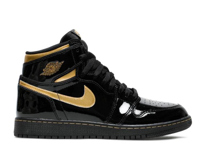 Air Jordan 1 Retro High Og - Negro Metalizado Oro
