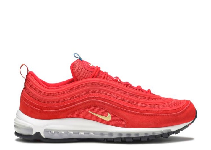 Nike Air Max 97 Qs - Desafío De Los Anillos Olímpicos Rojo/oro Metálico
