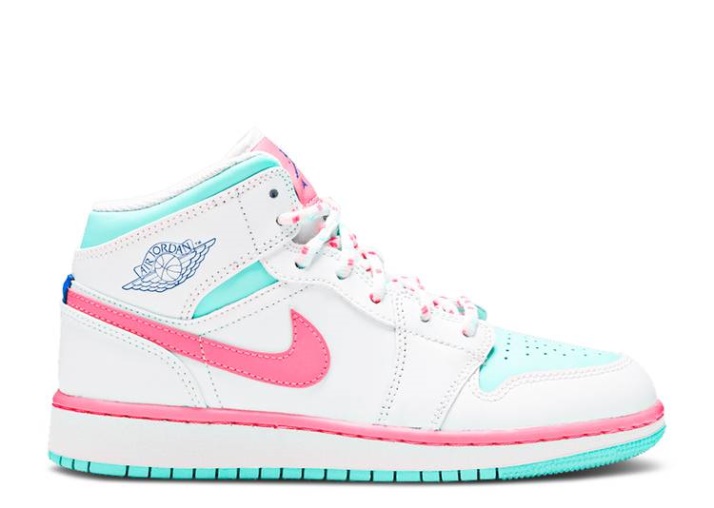 Air Jordan 1 Mid Gs - Rosa Digital