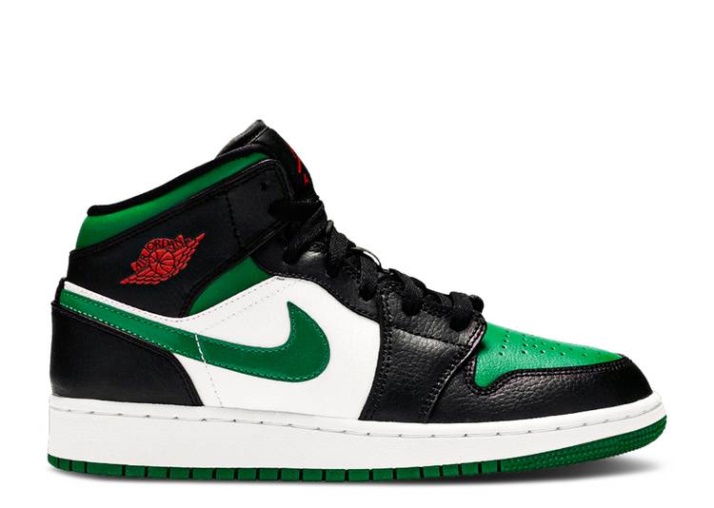Air Jordan 1 Mid Gs - Negro Pino Verde