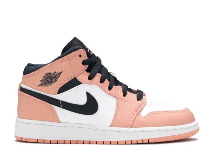 Air Jordan 1 Mid Gs - Rosa Cuarzo