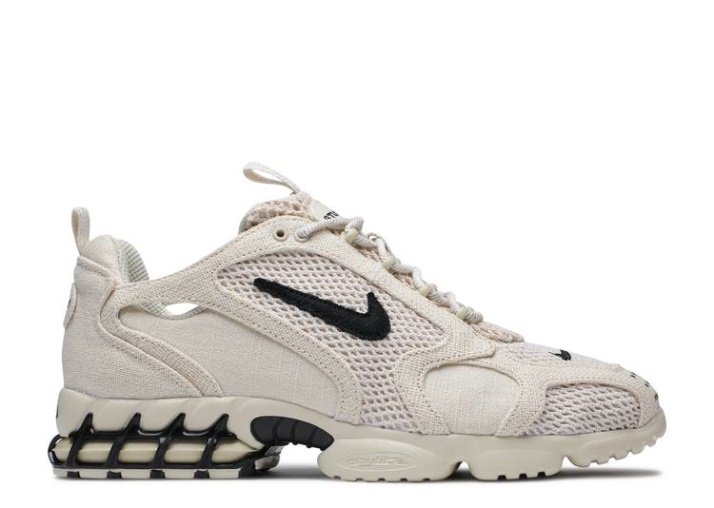 Nike Stussy X Air Zoom Spiridon Enjaulado 2 - Fósil