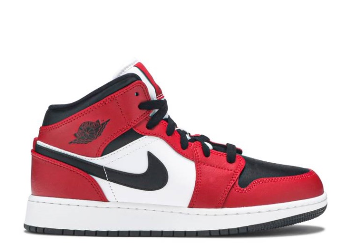 Air Jordan 1 Mid Gs - Chicago Punta Negra