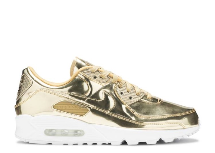 Nike Wmns Air Max 90 - Paquete Metálico Oro/oro/club Oro