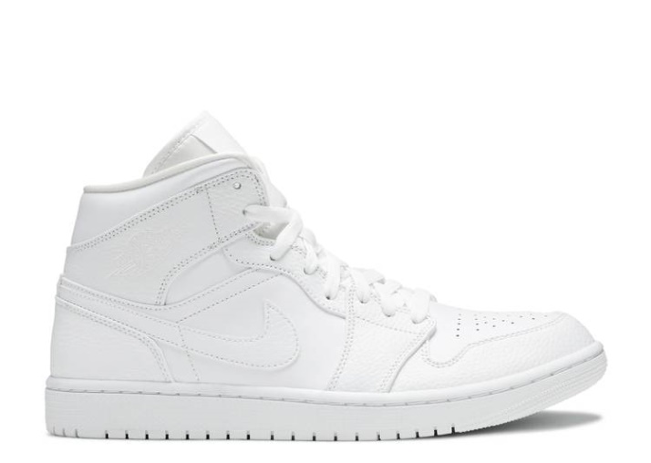 Air Jordan 1 Mid - Triple Blanco