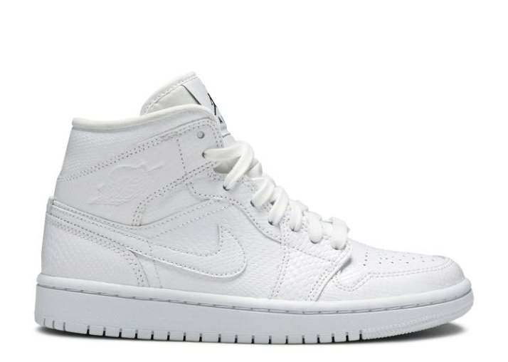 Air Jordan 1 Mid - Blanco Piel De Serpiente
