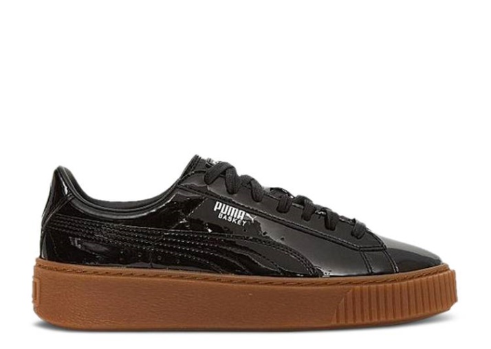 Puma Wmns Basket Plataforma - Charol Negro