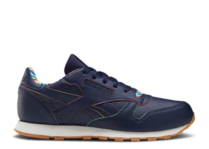 Reebok Classic Cuero Niño Grande - Rayas De Colores