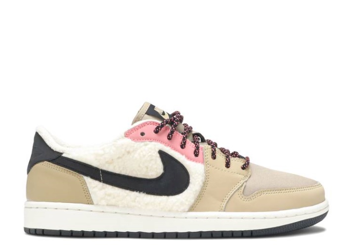 Nike Air Jordan 1 Retro Low Fleece - Beige Paracaídas