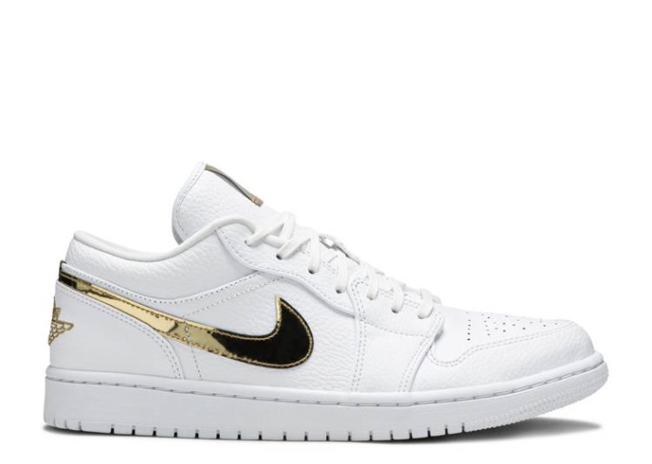 Air Jordan 1 Retro Low - Blanco Oro Metálico