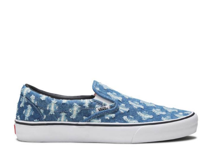 Vans Supreme X Slip-on - Denim Perforado Azul