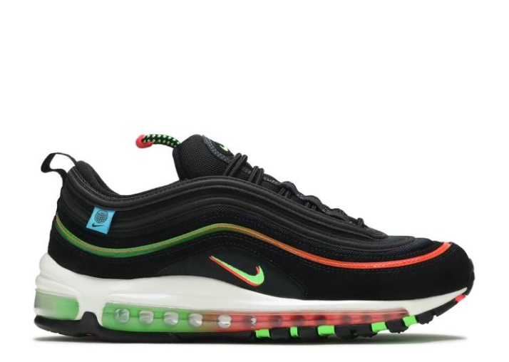 Nike Air Max 97 - Paquete Mundial Negro/verde/carmesí/blanco