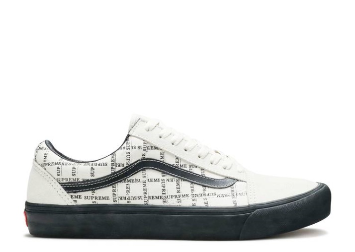 Vans Supreme X Old Skool Pro - Logo Pattern Off White/Black