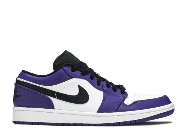 Air Jordan 1 Low White/Court Purple/Black