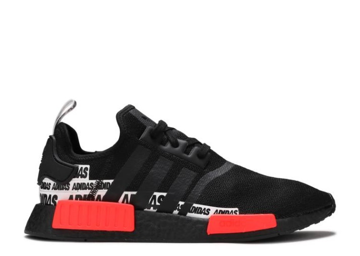 Adidas Nmd R1 - Wordmark Heel Stripe Core Black/Solar Red