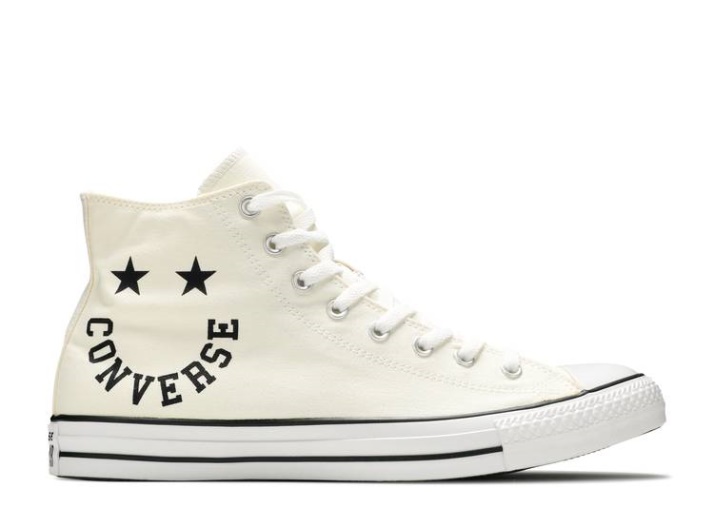 Converse Chuck Taylor All Star High - Smiley Egret/negro/blanco
