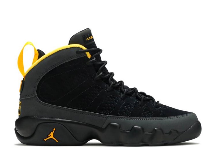 Air Jordan 9 Retro Gs - Dark Carbon University Gold
