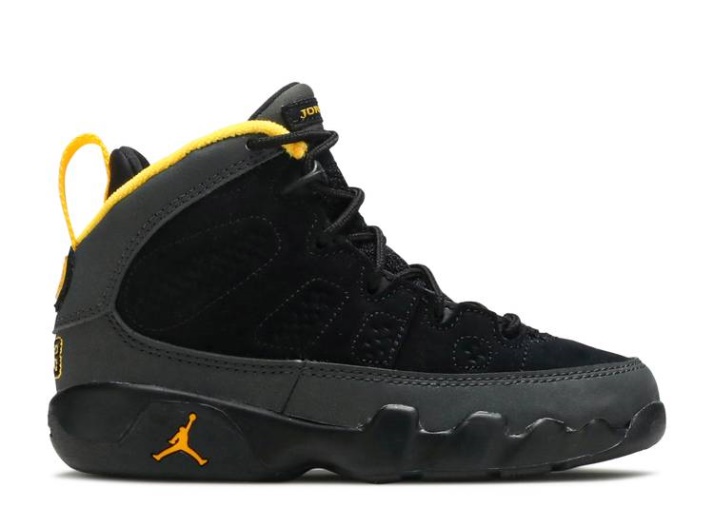 Air Jordan 9 Retro Ps - Dark Carbon University Gold
