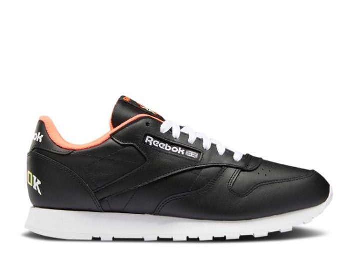 Reebok Classic Cuero - Negro Naranja Llamarada