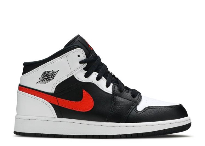 Air Jordan 1 Mid Gs - Chile Rojo