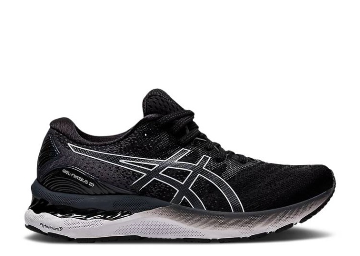 Asics Mujer Gel Nimbus 23 Wide - Negro Blanco